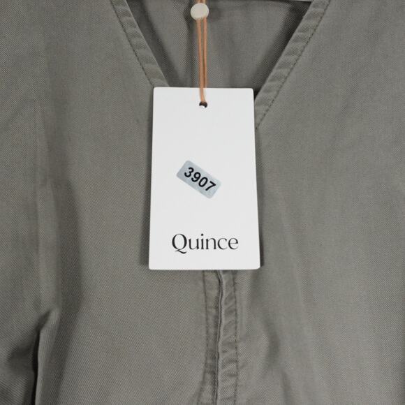 New Quince Vintage Wash Tencel Button Front Dress Olive Women’s Small 3907-M - Picture 7 of 11